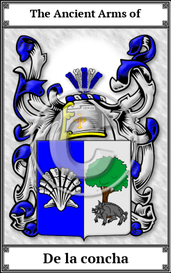 De la concha Family Crest Download (JPG)  Book Plated - 150 DPI